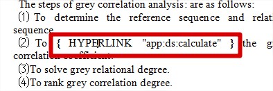 Hyperlink field in Word 2007